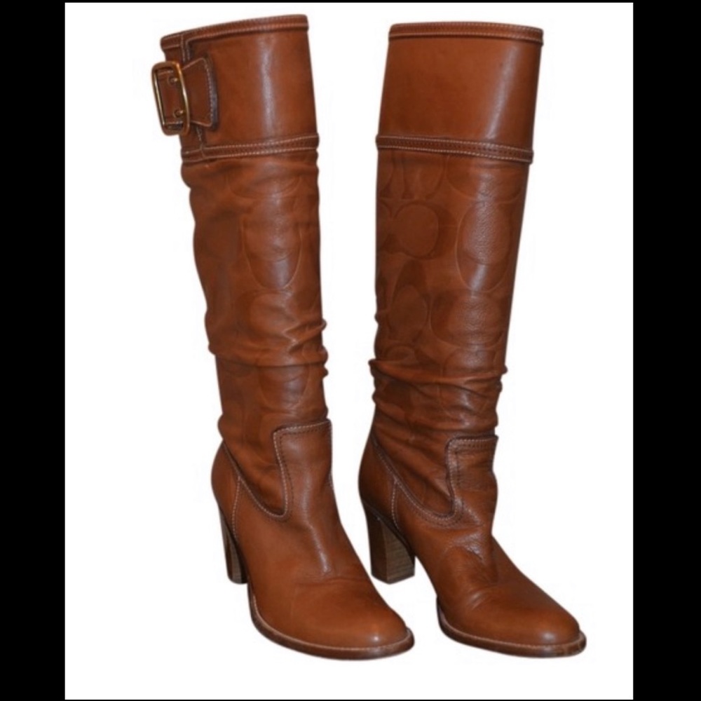 COACH Tan Merridith Leather Boot👢